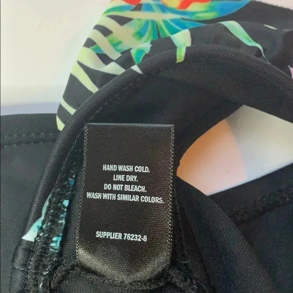 City Streets Swim Bottom Black Floral Trim Sz XL NWT - Picture 9 of 10
